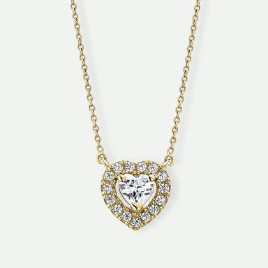 585 Yellow gold necklace – four hearts connected, clear zircons | Jewellery  Eshop UK