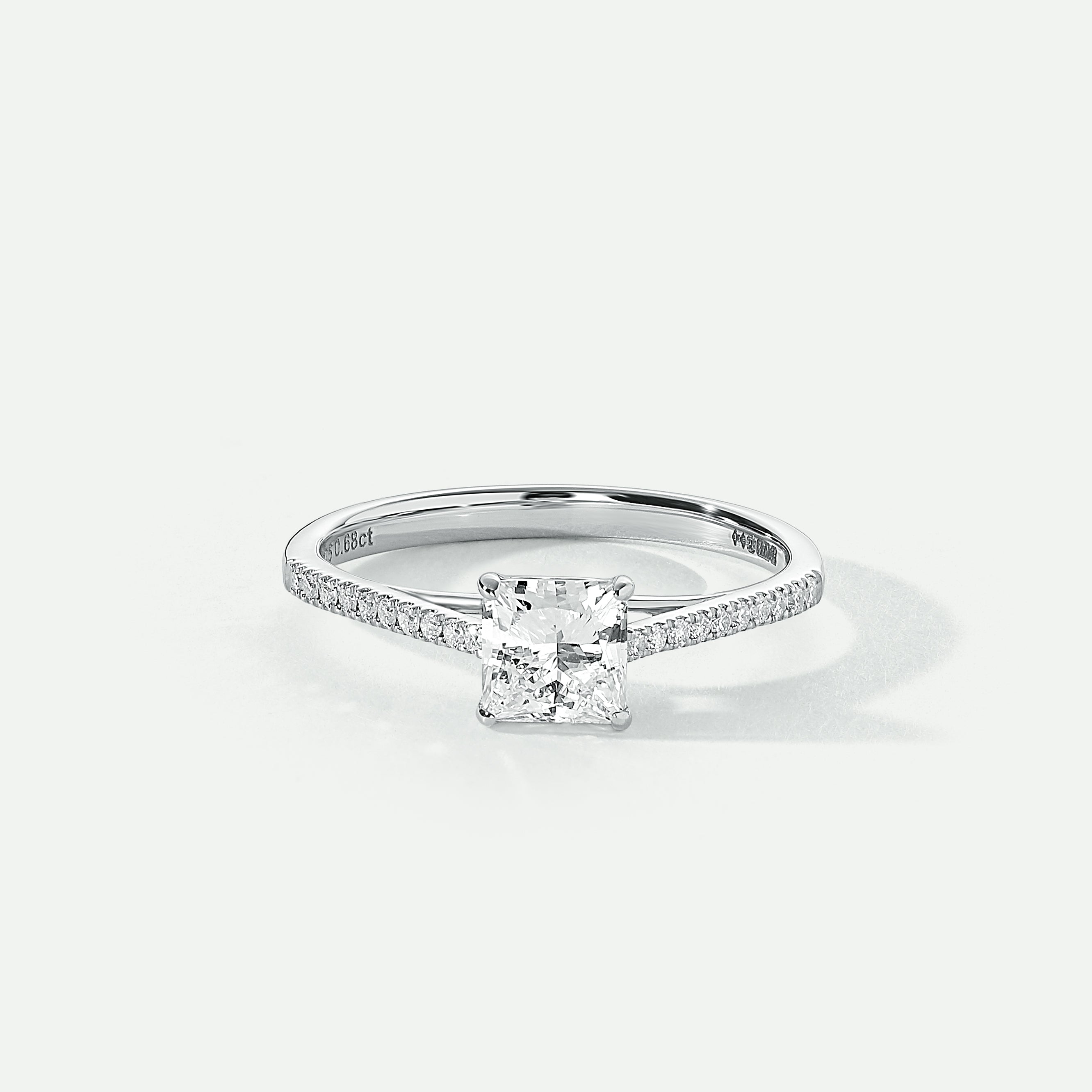 Platinum 0.60ct Princess Diamond Ring With Diamond Shoulders - Womens from  Avanti of Ashbourne Ltd UK