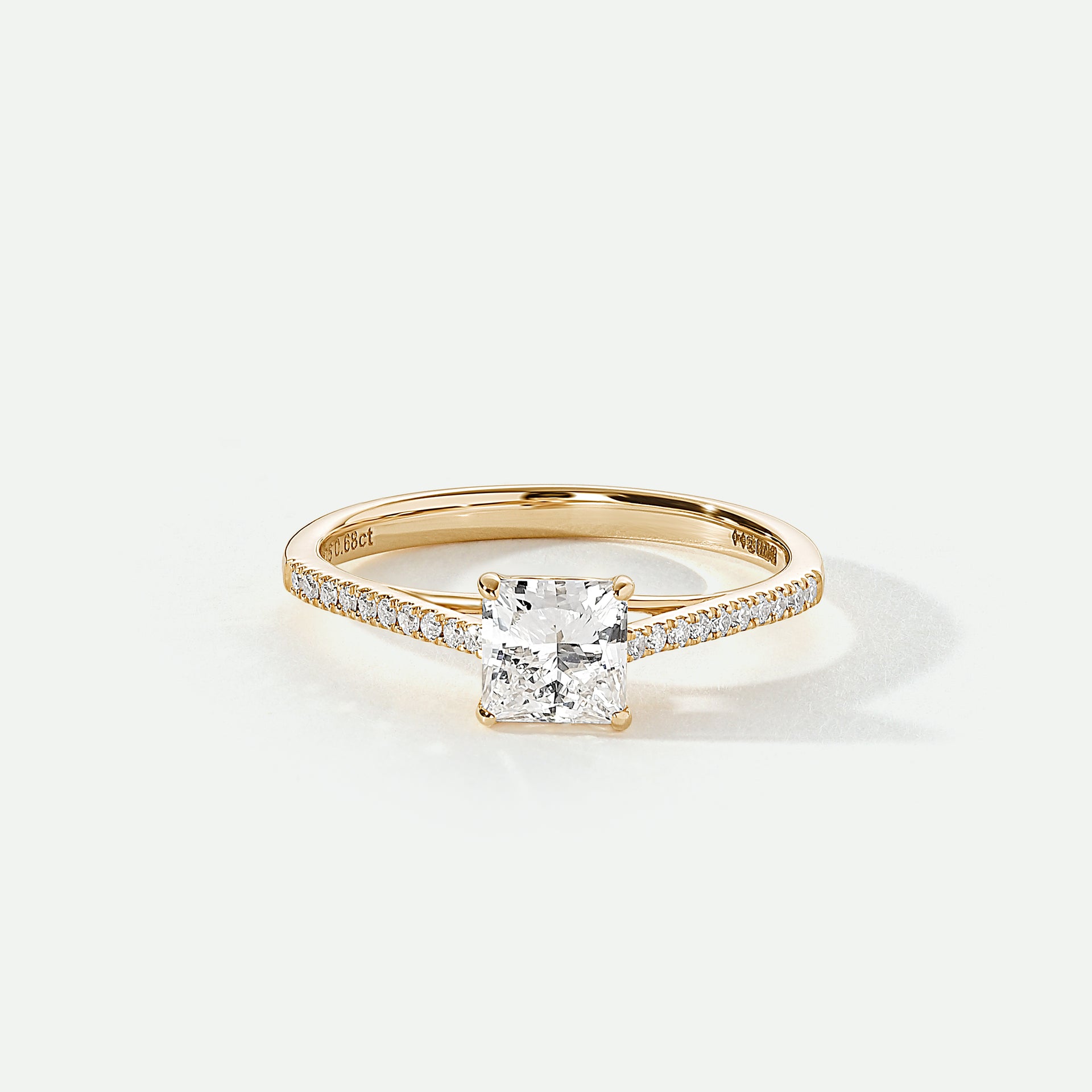Vivian | 9ct Yellow Gold 0.68ct tw Princess Cut Lab Grown Diamond Engagement Ring