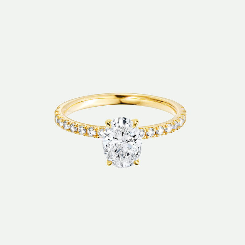 Naomi | 18ct Yellow Gold 1ct tw Oval Cut Hidden Halo Lab Grown Diamond Ring