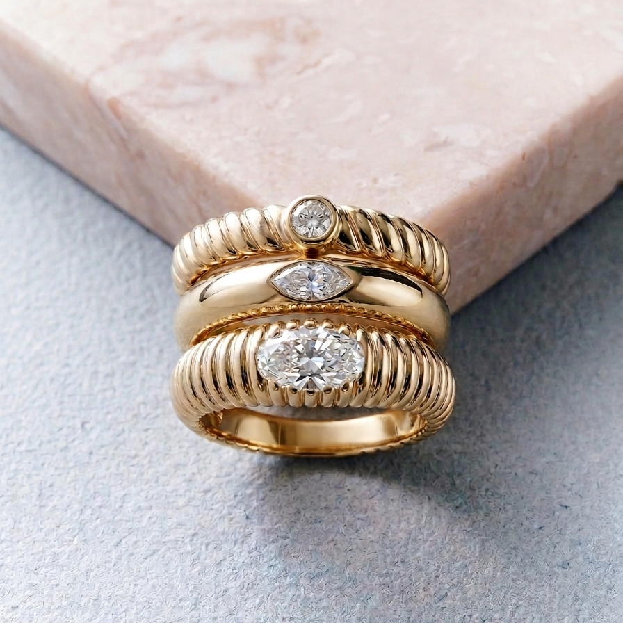 Arianna | 9ct Yellow Gold Lab Grown Diamond Bezel Set Solitaire Band Ring