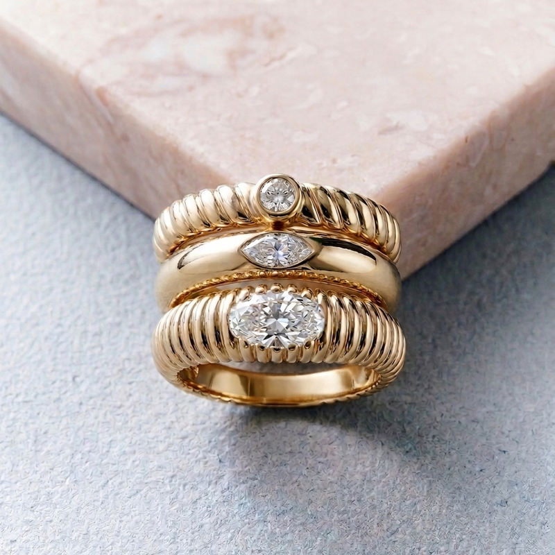 Arianna | 9ct Yellow Gold Lab Grown Diamond Bezel Set Solitaire Band Ring