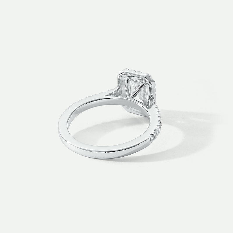 Zuri | Platinum 1.90ct tw Radiant Lab Grown Diamond Halo Ring