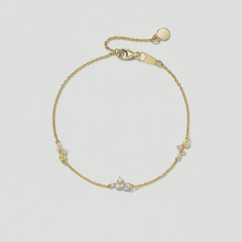 Video for Luna Bracelet | 9ct Yellow Gold 0.19ct tw. Lab Grown Diamond Scatter Bracelet