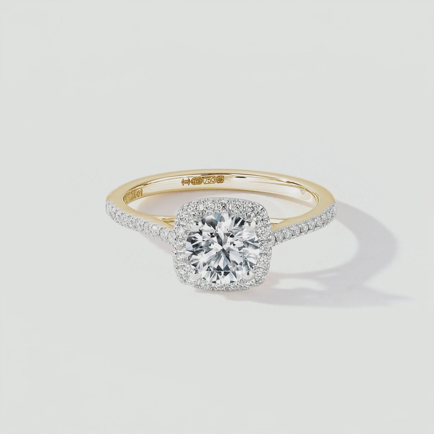 Video for Cynthia | 18ct Yellow Gold 1.20ct tw Lab Grown Diamond Halo Ring