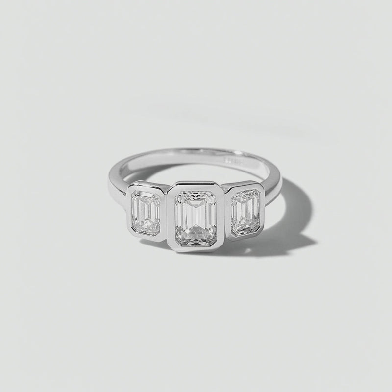 Video for Eliza | 9ct White Gold 2ct tw. Lab Grown Diamond Trilogy Ring