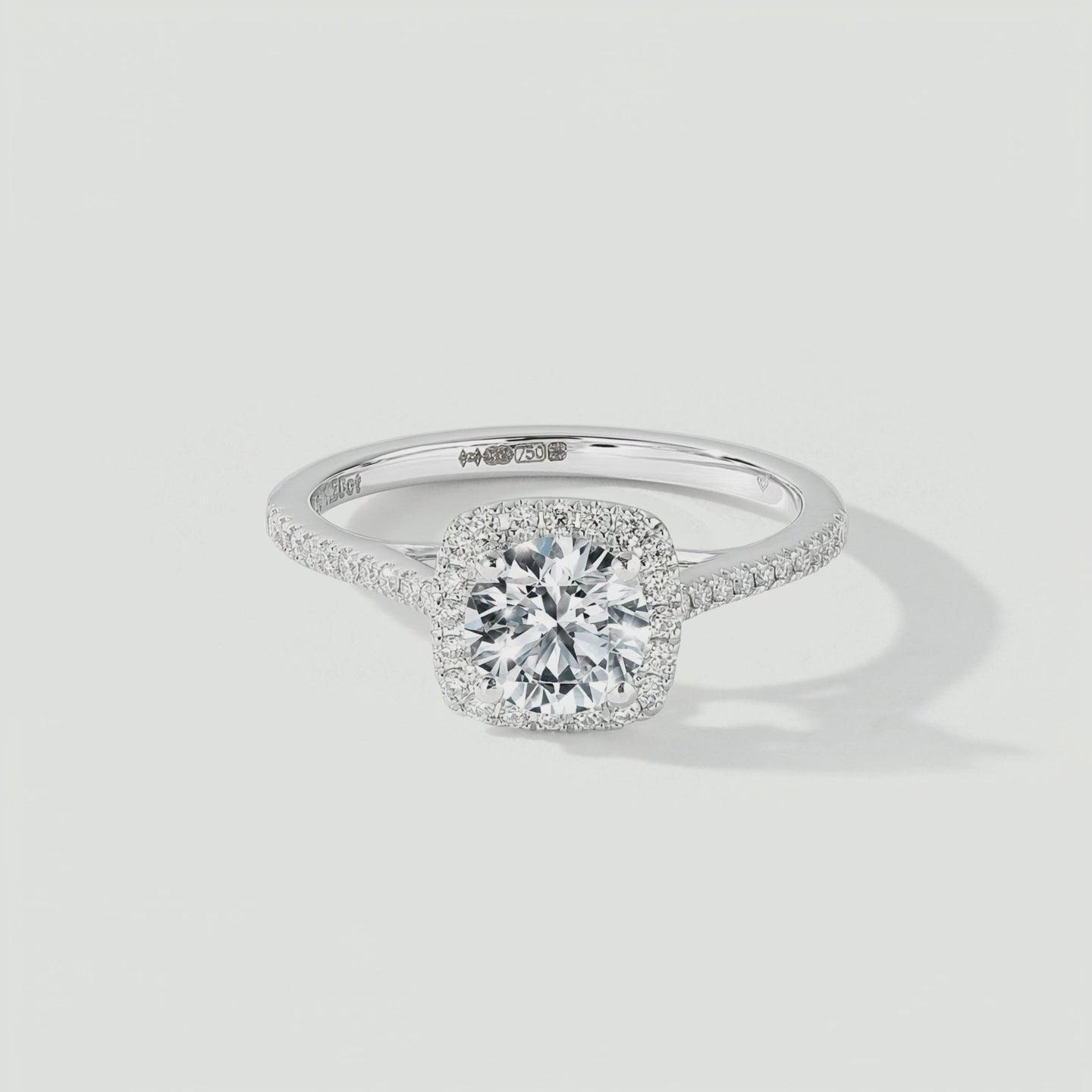 Video for Cynthia | 18ct White Gold 1.20ct tw Lab Grown Diamond Halo Ring