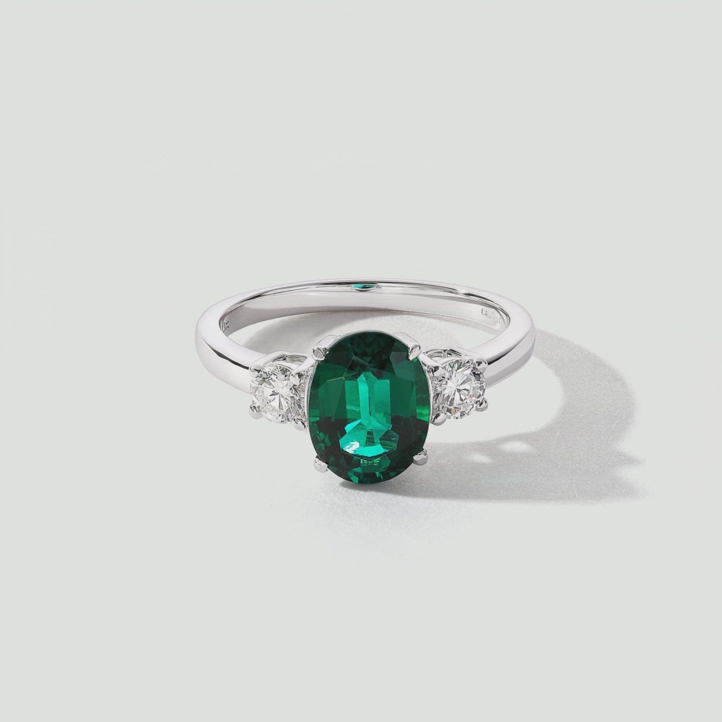Video for Ellison | 9ct White Gold 0.33ct tw Lab Grown Diamond and Created Emerald Ring