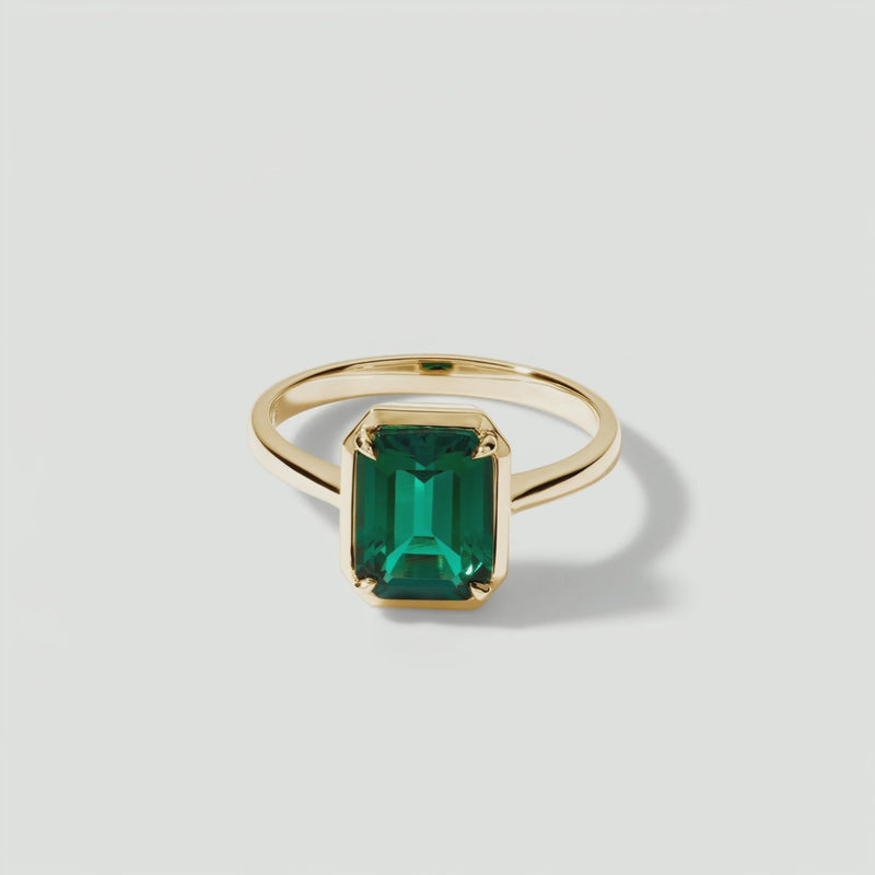 Video for Jane | 9ct Yellow Gold Created Emerald Ring