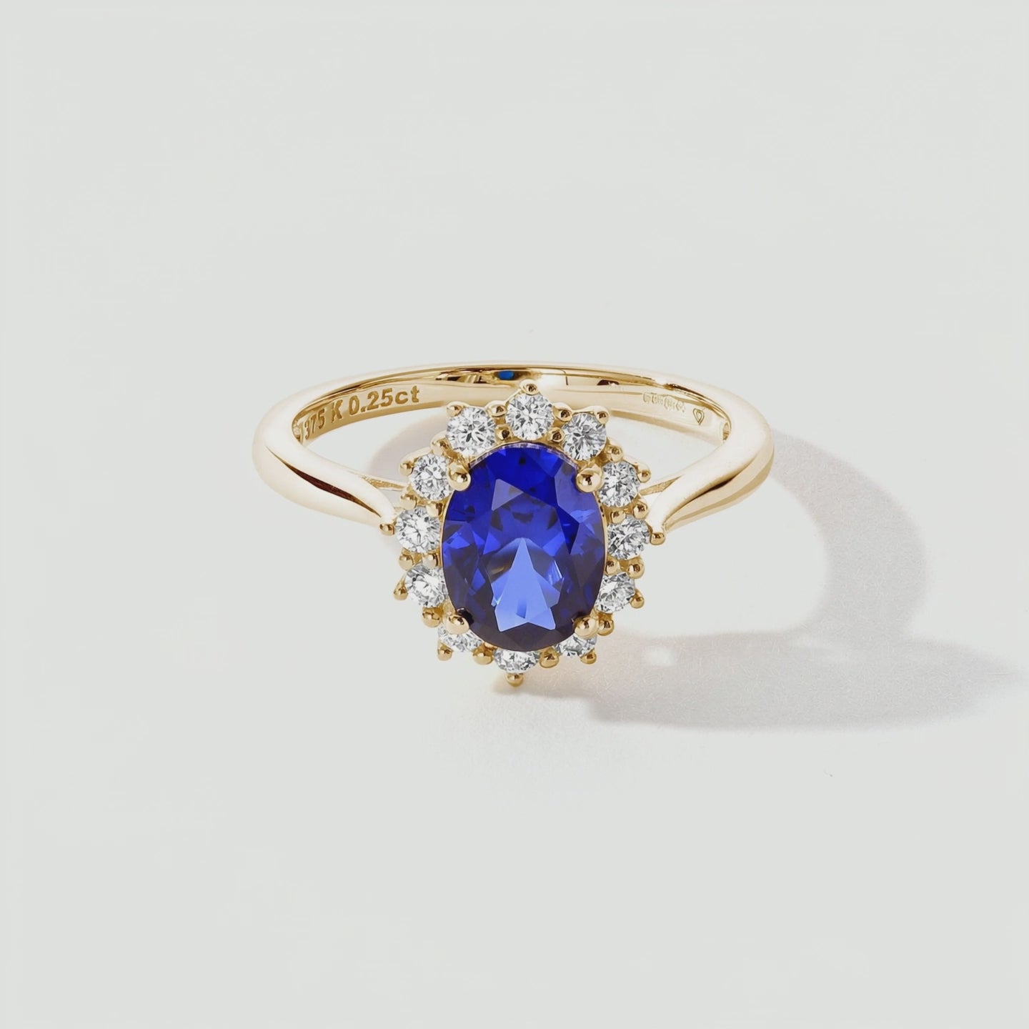 Video for Cate | 9ct Yellow Gold 0.25ct tw Lab Grown Diamond and Created Sapphire Cluster Ring