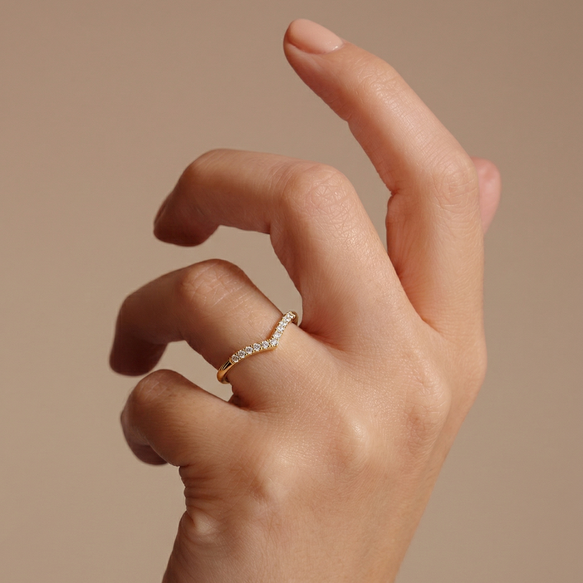 9ct Gold Lab Grown Diamond Wishbone Ring