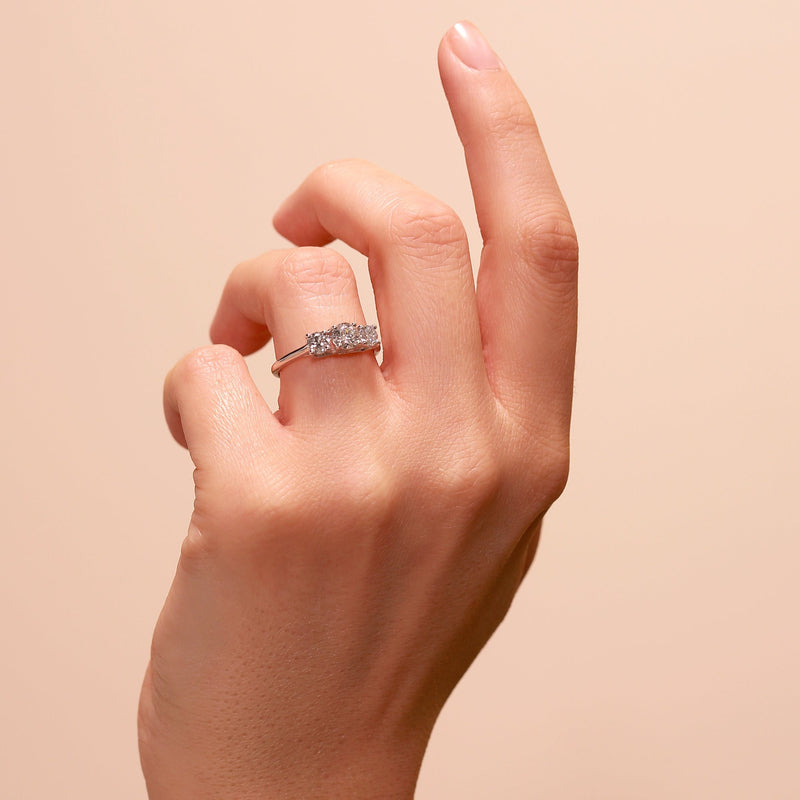 Audrey | 9ct White Gold 1ct tw Lab Grown Diamond Three Stone Ring