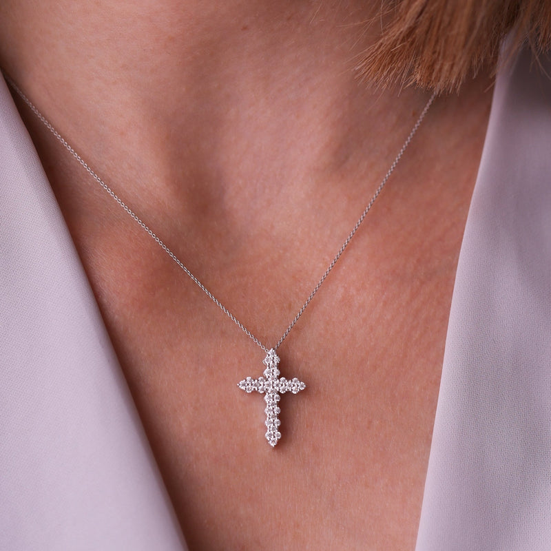 Rita | 9ct White Gold 0.53ct tw Lab Grown Diamond Cross Pendant