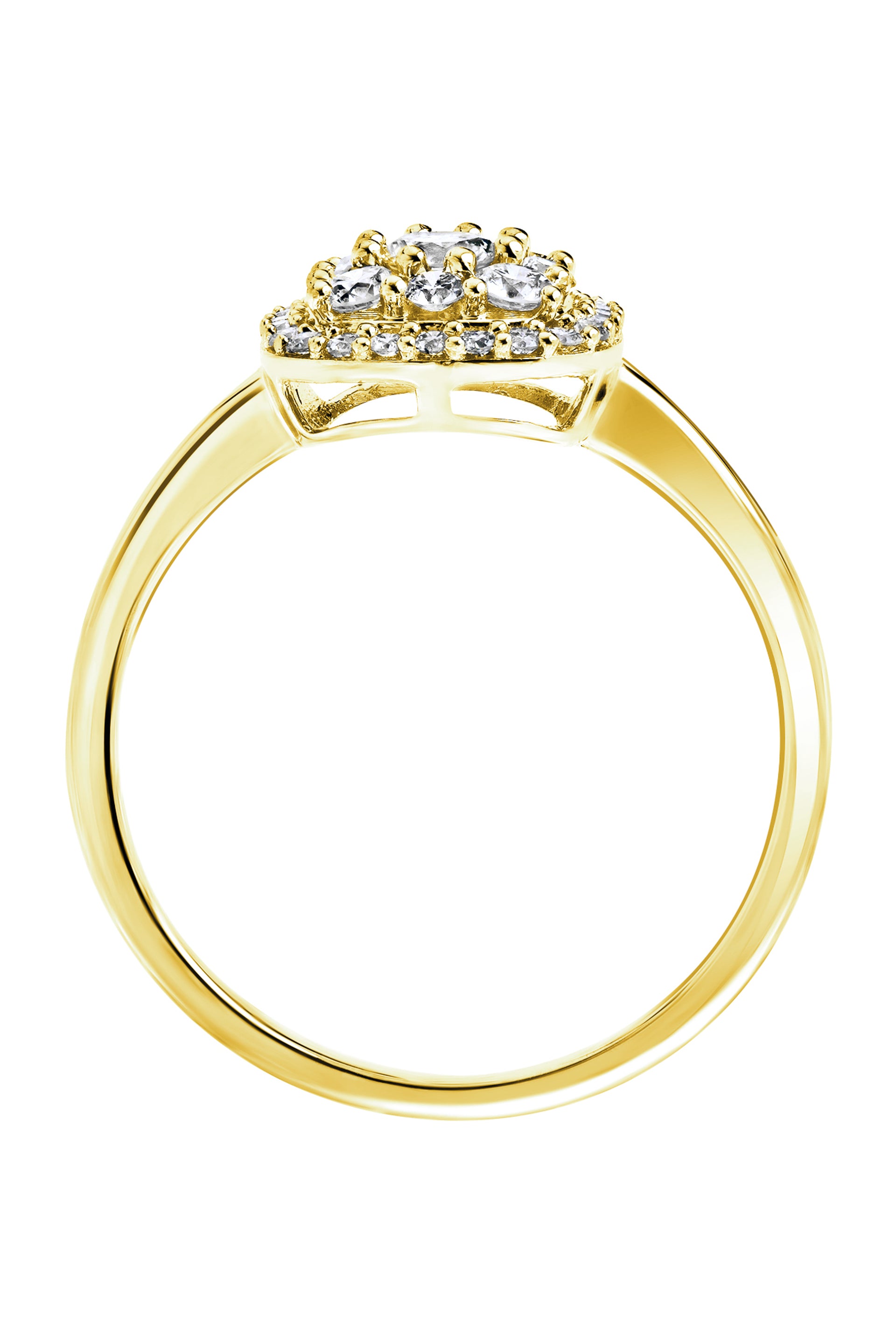 Helen | 9ct Yellow Gold 0.50ct tw Lab Grown Diamond Cluster Engagement Ring