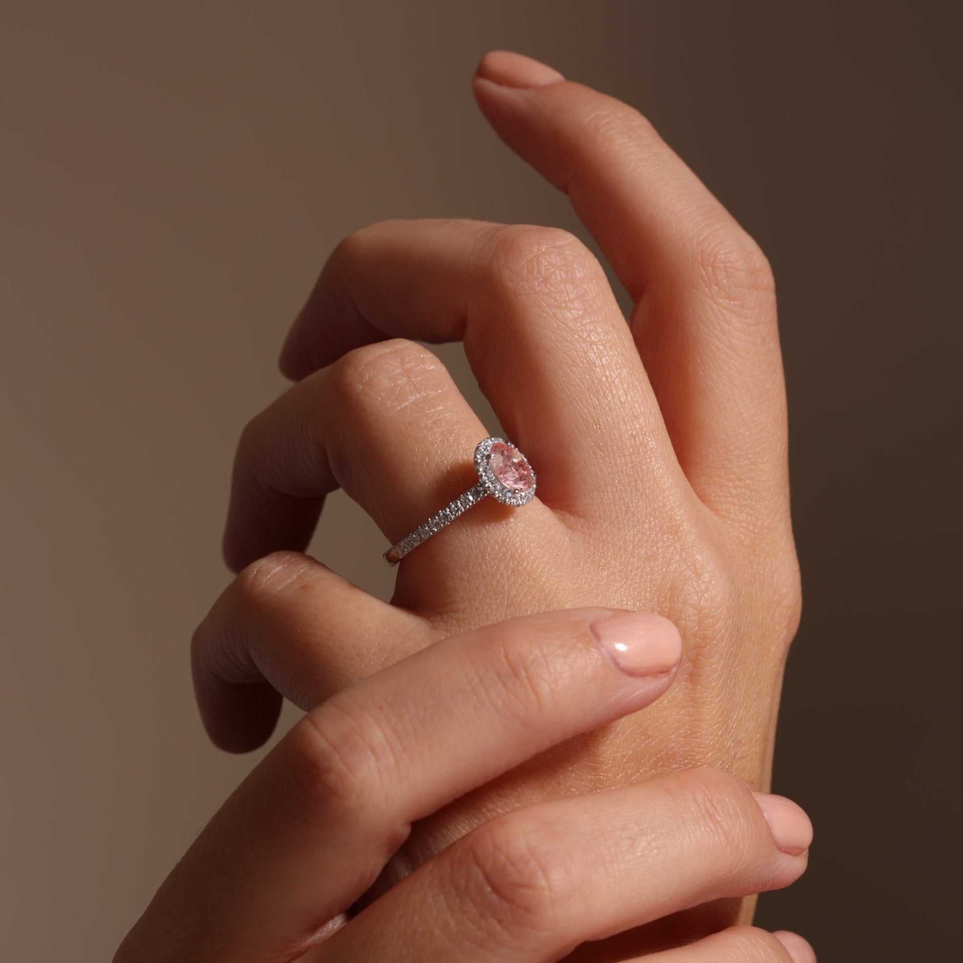 Lab created pink hot sale diamond ring