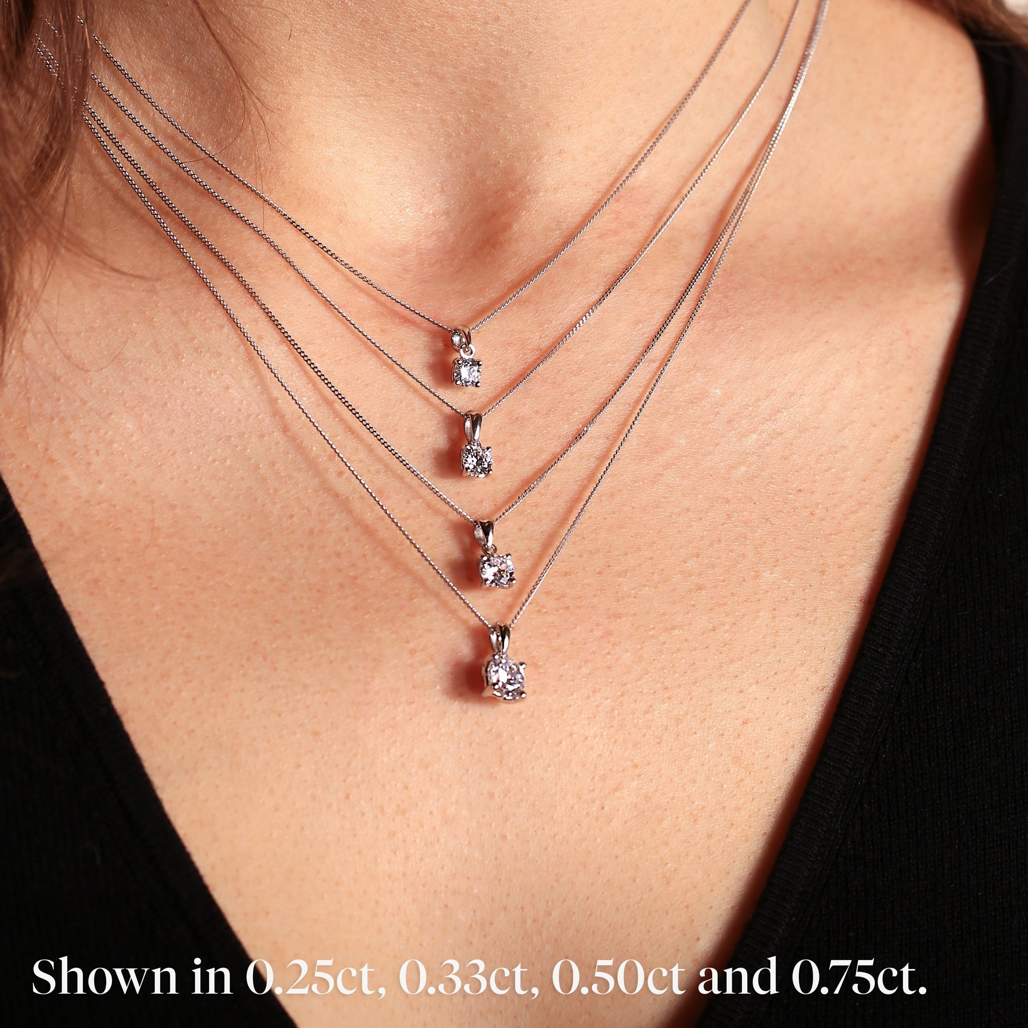 Liza | 9ct White Gold 0.50ct tw Lab Grown Diamond Necklace — Created  Brilliance